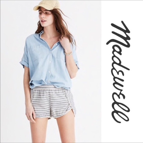 Madewell Oahu Stripe Cover Up Boho Shorts S - Picture 1 of 8